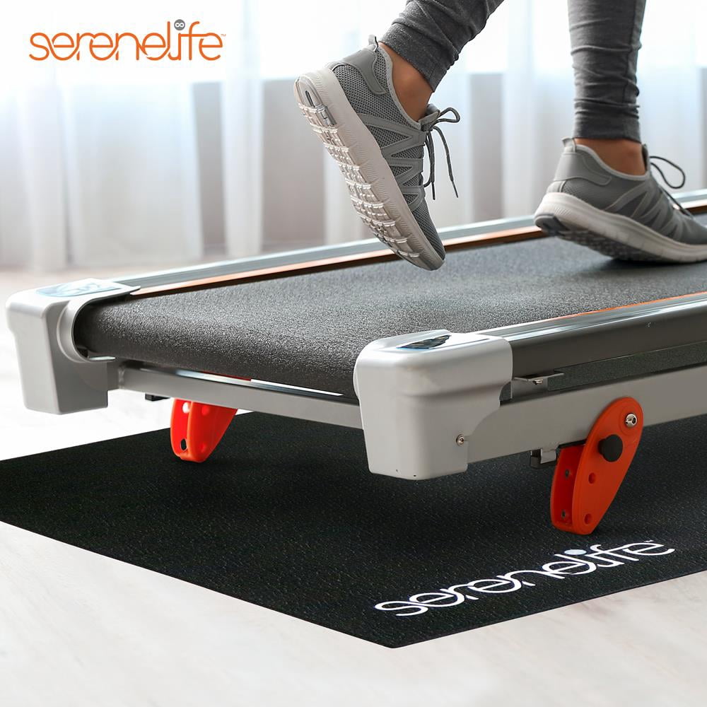 SereneLife Premium Portable Fitness Exercise Mat - 36" x 72" Non-Slip Gym Training Equipment Floor Protection - Yoga, Workout, Jump Rope - for Bigger Treadmill, Elliptical, Bike, Bench, Power Rack
