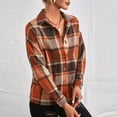 thumbnail image 5 of Jinhomg Women's Flannel Plaid Jacket Fall Winter Casual Long Sleeve Button Down Shacket Warm Cozy Lapel Collared Fuzzy Shirt Jackets 90 off Clearance Sale Wine XL, 5 of 8