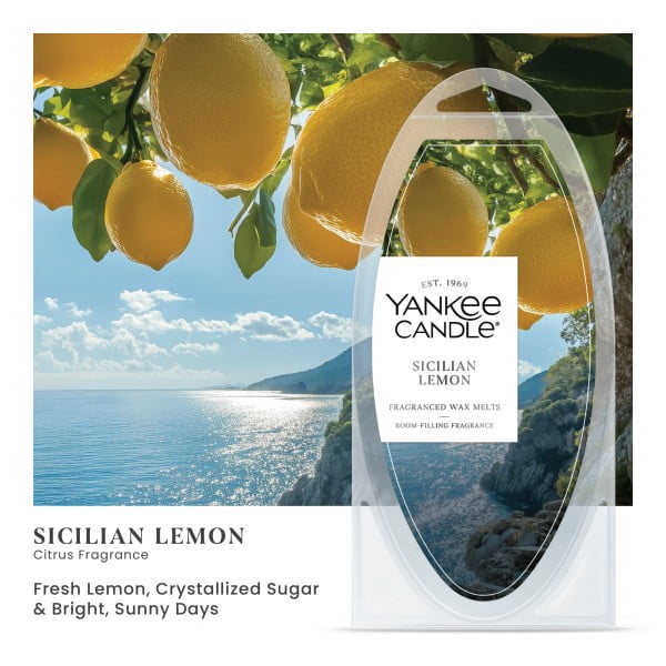 Yankee Candle Sicilian Lemon Fragranced Wax Melts, 6 Wax Spheres per Package, Pack of 6 (36 Cubes Total)