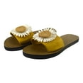 thumbnail image 6 of Anuirheih Slip on Sandals Women,Women Flock Beach Breathable Flowers Sandals Home Slipper Flip-Flops Flat Shoes(Yellow), 6 of 6