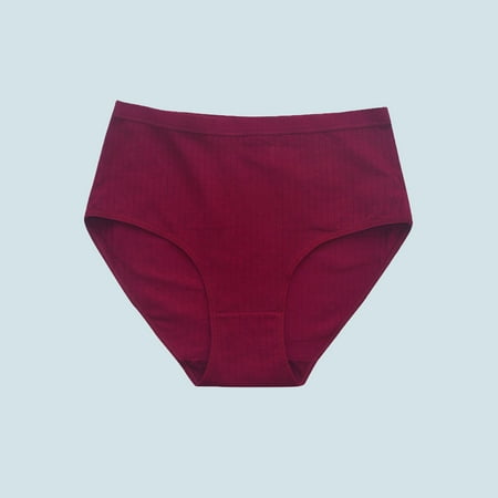 Summer Savings  Comfortable High Waist Underwear  Soft Cotton  Breathable  Casual Panties  For Women  Daily Wear  Seamless Design  Elastic Waistband  Women s Plus Size Pants | Red XL | Sopatenor