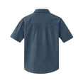 thumbnail image 7 of Domuza Men's Casual Button Down Corduroy Shirts Short Sleeve Regular Fit Fashion Camp Beach Shirts Tops Dark Blue XL, 7 of 7