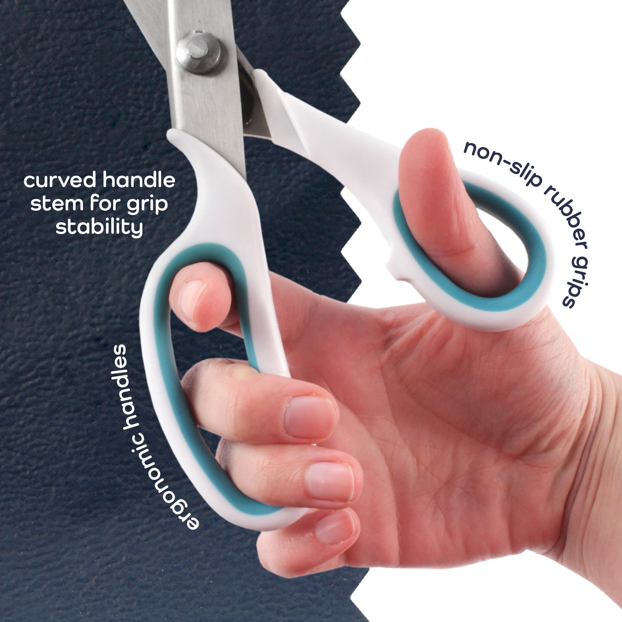 JubileeYarn Professional Grade Pinking Shears - 9" Serrated Stainless Steel - Black & Grey - 10 Units