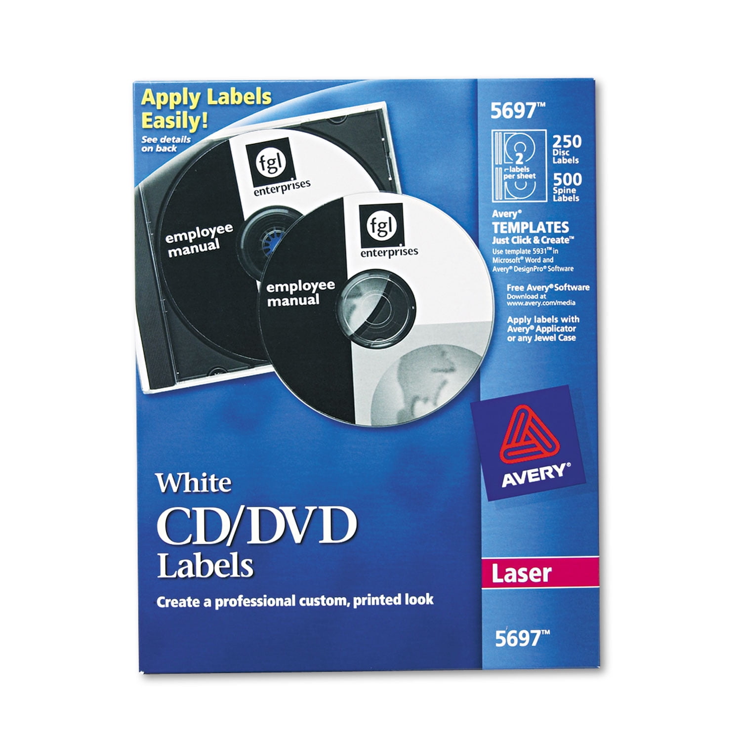 Laser Cd Labels, Matte White, 250/pack | Bundle of 2 Packs