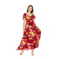 thumbnail image 1 of Women's Hawaiian Maxi Ruffle Sleeve Dress Sunset Red, 1 of 5