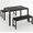 Brown + Black, variant on PORKISS 3 Piece Dining Table Set for 4, Kitchen Table with 2 Benches, Modern Dining Room Table Set with Metal Frame, Space Saving Breakfast Nook Table Set for Small Spaces, Apartment, Natural   Black
