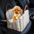 thumbnail image 1 of Asiento de coche para perros pequeños y medianos, asiento de coche portátil para perros y gatos, asiento elevador antideslizante para perros con almohadilla y correa de seguridad, 1 of 5
