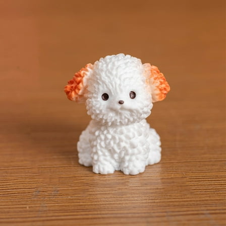 WEUVEB Resin Desktop Dog Ornament 12Pcs Miniature Curlyhaired Figurines for Home Decor