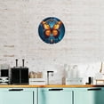 thumbnail image 4 of Butterfly Orange Yellow Vintage Round Metal Tin Sign Nostalgic Metal Sign Home Decor for Bar Garden Kitchen Restaurant Garage 8x8 Inch, 4 of 8