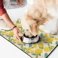 thumbnail image 2 of Dog Food Mat 16x24 Inch Pet Feeding Mat with Retro Yellow Lemon Design, Waterproof, Absorbent, Non-Slip, Quick Dry, Washable for Dogs and Cats, 2 of 6