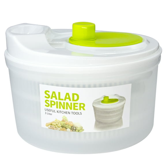 Salad Spinner Vegetable Washer Dryer Drainer Strainer with Bowl & Colander, Fruits and Vegetables Dryer by KAUKKO