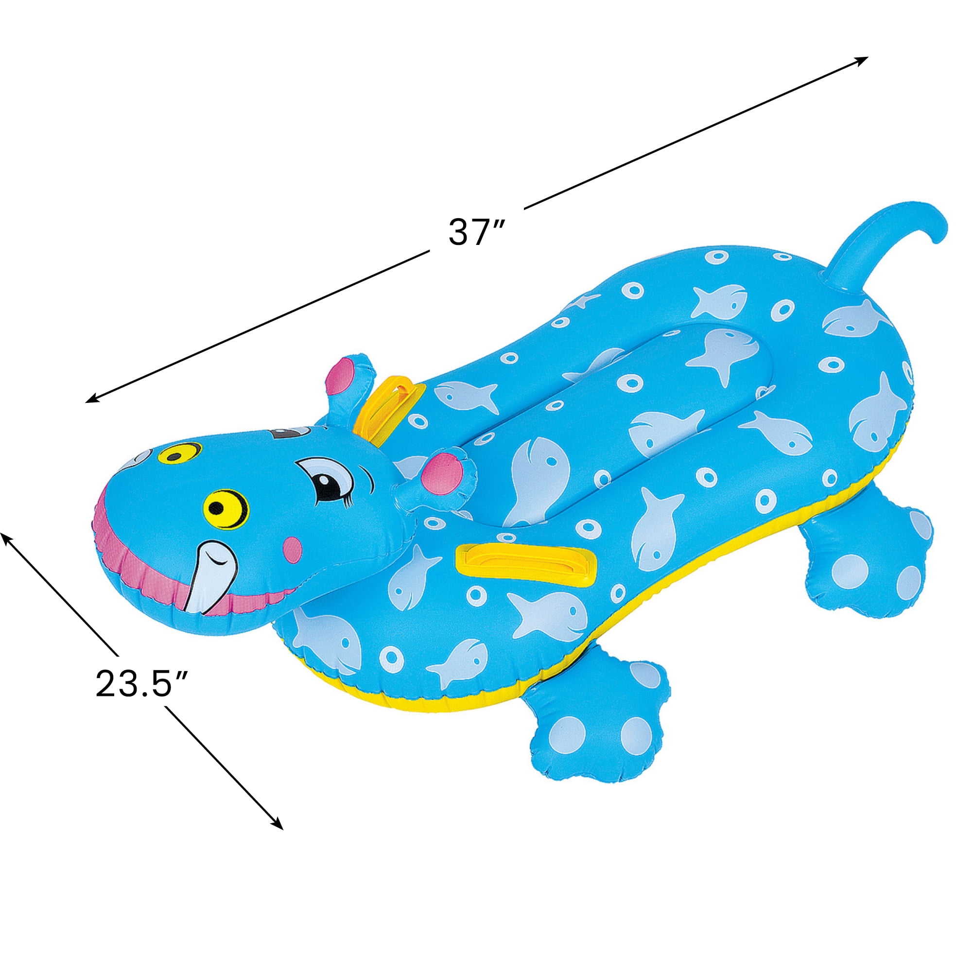 Pool Central 3' Blue Children's Inflatable Hippo Swimming Pool Rider