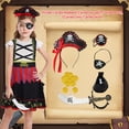 thumbnail image 2 of Benylion Girls Pirate Costume Kids Halloween Dress Up Toddler Pirate Outfits Christmas Birthday Party Cosplay Clother for 5-6 Years, 2 of 7