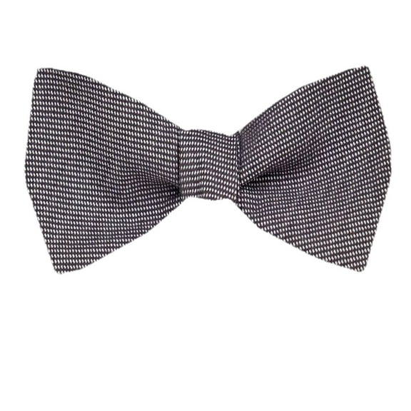 Men's Charcoal Gray Silver Silk Self Tie Bowtie Tie Yourself Bow Ties