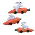 thumbnail image 2 of Twfbrm 3 Pcs Easter Bunny Figurines, Easter Decorations, 4.3 Inch Resin Decorative Rabbit Statues with Carrot Car, Farmhouse White Bunny Tabletop Ornaments Spring Decor for Home Office Shelf Garden, 2 of 9