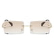thumbnail image 3 of Gafas de sol elegantes de corte rectangular sin montura con lentes tintadas, tono marrón, 3 of 6