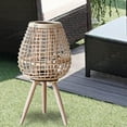 thumbnail image 4 of Rustic Bamboo Candle Holder Lantern Shape Candlestick for Desktop Decoration , 28x52cm, 4 of 8