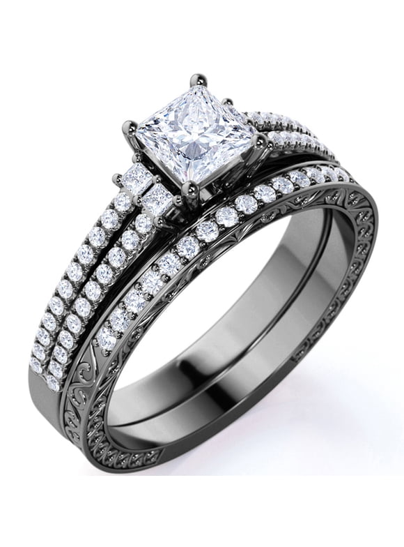 Double Band Princess Cut Engagement Ring — free download