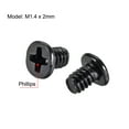 thumbnail image 2 of Uxcell M1.4x2mm Black Phillips Screw Fastener 2.5mm Dia Screw Head 50 Pack, 2 of 5