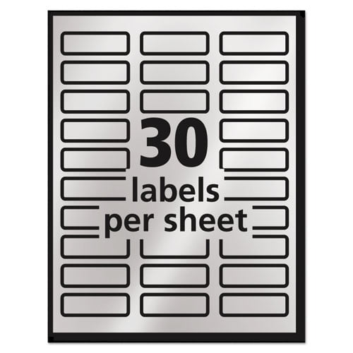 Foil Mailing Labels, Inkjet Printers, 0.75 X 2.25, Silver, 30/sheet, 10 Sheets/pack | Bundle of 5 Packs