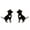 01#Black Puppy Stud, variant on Mini Stainless Steel Pet Cute Puppy Love Ear Stud Personality Earrings Jewelry-01#Black Puppy Stud