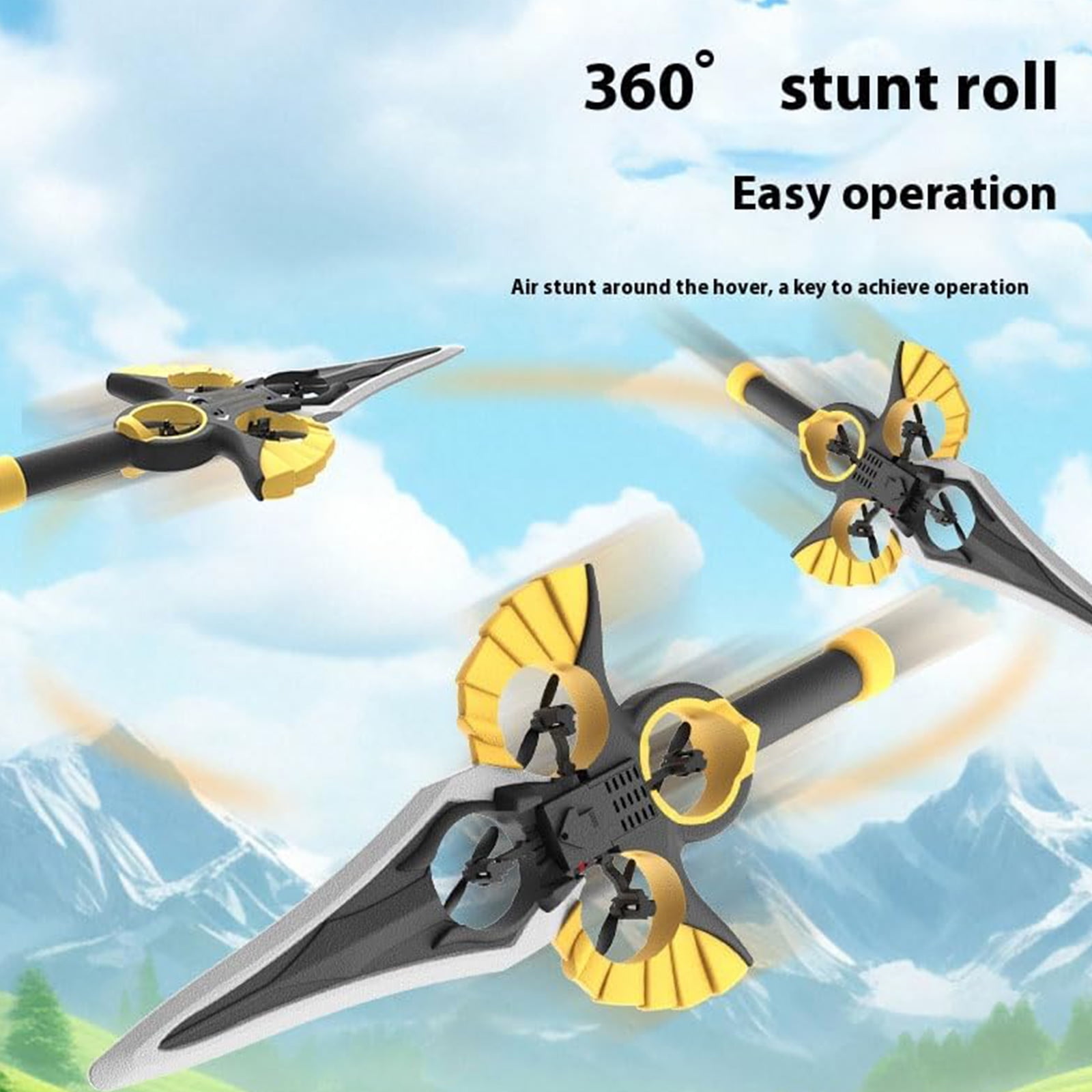 Remote Control Flying Sword Drone, 2.4G RC Airplane Stunt with 360° Flip & LED Lights, Durable EPP Foam, Easy One-Key Operation for Beginners