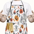 thumbnail image 2 of Halloween Pumpkins Ghosts Bats and Cupcakes Apron-Garden Aprons for Women with Pockets-Cotton Linen Waterproof Kitchen Cooking Gardening Aprons Adjustable for Kitchen,Cooking,BBQ and Salon 33"x27", 2 of 7