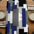 thumbnail image 5 of Table Runners 90 Inches Long Dress Scarves, Navy Blue Black Geometric Farmhouse Coffee/Dining/Kitchen Table Runner for Living Room, Modern Abstract Art Block 13x90 Inch, 5 of 9