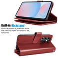 thumbnail image 3 of Wallet Case for Samsung Galaxy S24 FE Wallet Case 6.7" 5G (2024), [9 Card Slots] Luxury PU Leather Credit Holder Carrying Folio Flip [Detachable] Kickstand Magnetic Phone Cover & Lanyard [Wine], 3 of 5