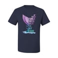thumbnail image 2 of Wild Bobby, Sassy Since Birth Salty By Chance Mermaid Beach Ocean Vibe, Streetwear, Men's Graphic Tees, Navy, 3XL, 2 of 3
