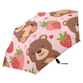 thumbnail image 4 of Cartoon Bear and Strawberry Compact Sun Umbrella Windproof Travel Umbrellas for Rain Strong Portable UV Protection, 4 of 8