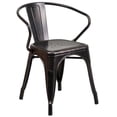 thumbnail image 1 of Bowery Hill Metal Stackable Dining Arm Chair in Black and Antique Gold, 1 of 4