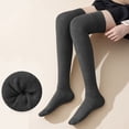 thumbnail image 2 of Ankle Socks - Women's Solid Color Casual Over the Knee Thick Warm Socks, Socks for Women,Color: Grey Size: One Size, 2 of 4