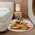 thumbnail image 2 of Round Rugs 3.3Ft, Fall Thanksgiving Round Area Rug Washable Indoor Throw Carpet, Orange Pumpkin Farm Animal Sunflower Rustic Soft Non Slip Circle Rug for Laundry Room Patio Home Decor Aesthetic, 2 of 8
