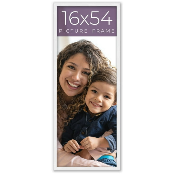 16x54 Frame White Real Wood Picture Frame Width 0.75 inches | Interior Frame Depth 0.5 inches |