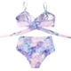 thumbnail image 3 of Trajes de baño de 2 piezas con estampado floral de cintura alta para mujer Criss Cross XX Large Purple Jormftte HMHZ845-8, 3 of 7