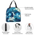 thumbnail image 4 of Fotbe Abstract Blue Skull Bolsa Térmica con Estampado y Forro de Aluminio Grueso Bolsa de Almuerzo con Bolsillo Frontal para Hombres y Mujeres, Ideal para Trabajo, Escuela, 4 of 8