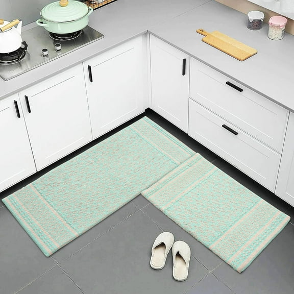 Cotton Woven Anti-Fatigue Cushioned Kitchen Mat Runner Set Working Mats |18''x30'' | 18''x48''| Comfort and Style