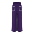 thumbnail image 5 of WMTBSRSW Women's High Waisted Wide Leg Sweatpants with Tie Belt Y2k Barrel Sweatpants Baggy Lounge Pants Casual Boho Beach Trousers with Pockets, 5 of 8