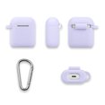 thumbnail image 4 of AirPods Case, GMYLE Silicone Protective Shockproof Earbuds Case Cover Skin with Keychain Kit Set Compatible for Apple AirPods 1 & 2 (Lavender Purple), 4 of 8