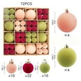 thumbnail image 3 of 1sets of Christmas tree decorative Balls (72pcs), Flocked Christmas Tree Decoration, Xmas Hanging Decoration, Home Party Ornament, 3 of 6