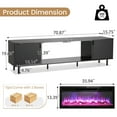 thumbnail image 2 of Erinnyees 70" Modern TV Stand with 36" Electric Fireplace, Fluted Design & Marble Top for TVs up to 80", Metal Leg Media Console, Black, 2 of 7