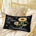 thumbnail image 4 of You Are My Sunshine Pillow Covers, Linen Long Throw Pillow Case, Yellow Sunflowers Cute Bees Heart Black Holiday Pillow Protector Decorative Cushion Cover for Living Room/Bedroom 20" x 36", 4 of 8