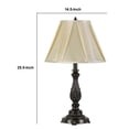 thumbnail image 5 of Turned Pedestal Style Metal Table Lamp with Pleated Shade, Dark Bronze- Saltoro Sherpi, 5 of 5