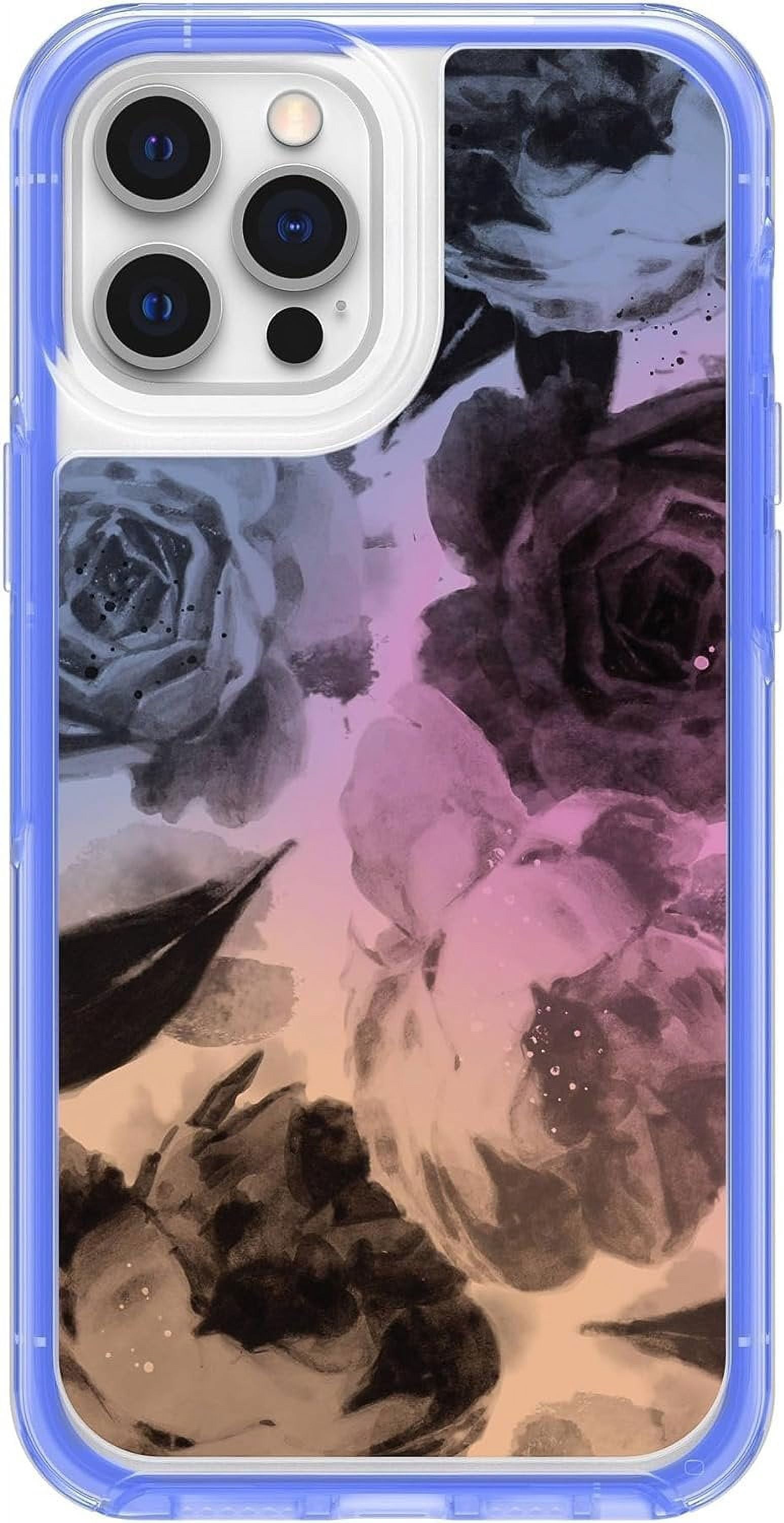 OtterBox Symmetry Roses Charging Cell Phone Case for Apple iPhone 13 Pro Max, Blue