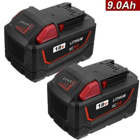 

9.0Ah 18V Lithium Battery Replacement for Milwaukee M18 18 Volts 48-11-1890 2-Pack