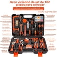 thumbnail image 2 of Juegos de Herramientas Manuales, Caja de Herramientas 102 en 1, Kit de Herramientas Manuales de Reparación Portátil y Universal, Adecuado para uso de Mantenimiento en el hogar, garaje y oficina, 2 of 7