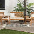 thumbnail image 3 of 3-Piece Solid Acacia Wood Outdoor Patio Chat Set in Brown, 3 of 6