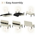 thumbnail image 6 of Yaheetech Corduroy Armless Loveseat with Rubberwood Legs, Beige, 6 of 7