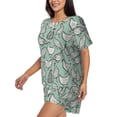 thumbnail image 2 of Fotbe Retro Rooster4 Print Pajama Set for Women 2 Piece Loungewear Short Sleeve Tops and Shorts Set Soft Sleepwear-X-Large, 2 of 7